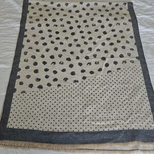 100% Cashmere Shawl / BABY Blanket Polka Dot Patterned